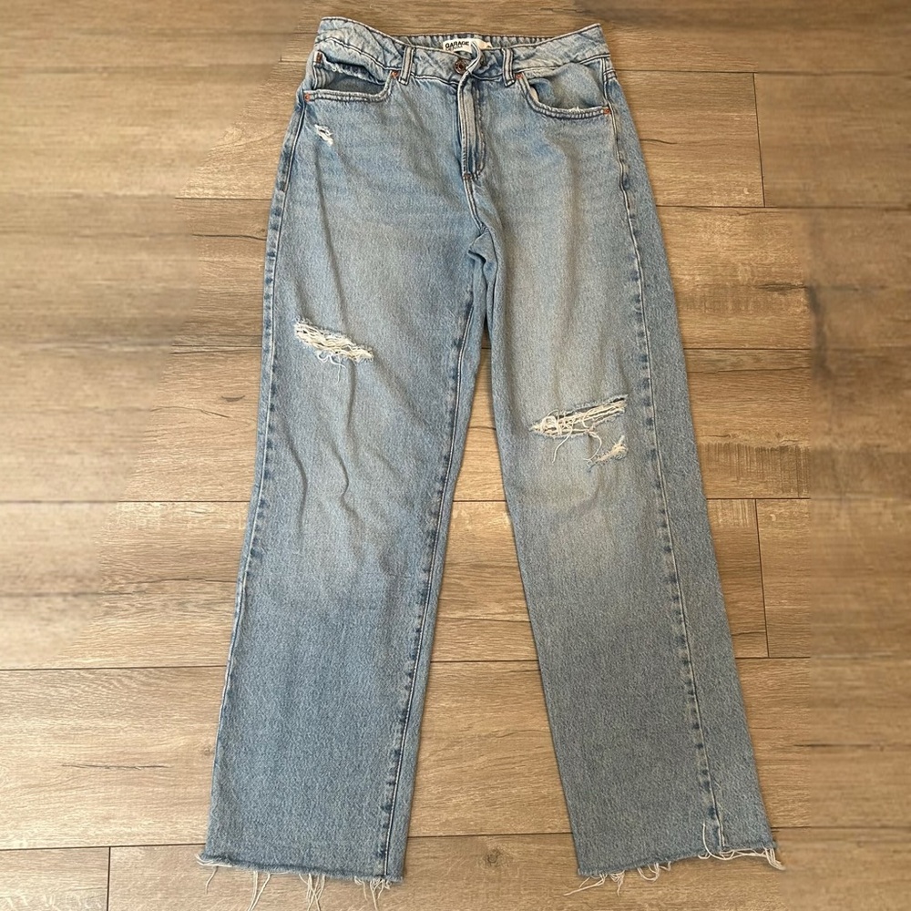 Garage Light Blue Distressed Women Jeans